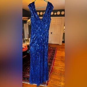 Stunning Blue Mac Duggal Sequin Gown